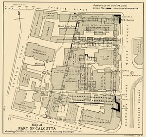 Map of Part of Calcutta Showing Old Fort William in Relation to Existing Buildings by Unbekannt