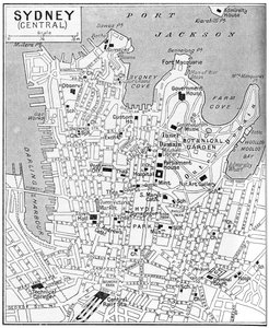 Map of Central Sydney, New South Wales, Australia by Unbekannt