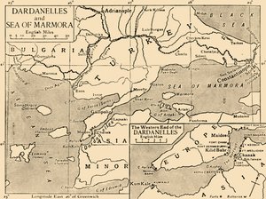 Map of the Dardanelles and Sea of Marmara