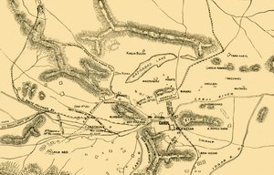 Map of the Fighting in the Chardeh Valley by Unbekannt