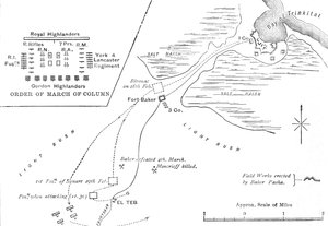 Map of the March to El Teb, February 28-29, 1884, c1881-85 by Unbekannt