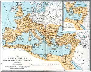 Map of the Roman Empire, 2nd century AD