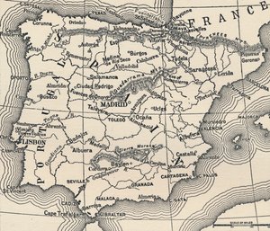 Map of the Spanish Campaign, c1807-1814, 1896 by Unbekannt