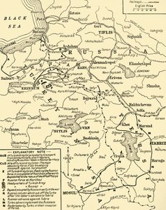 Map of the border between Russia and Turkey, First World War, c. 1920 by Unbekannt