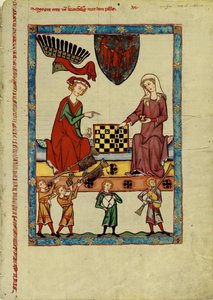 Margrave Otto IV of Brandenburg Playing Chess From the Codex Manesse by Unbekannt