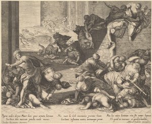 Massacre of the Innocents, reduced and reversed copy after Aegidius Sadeler by Unbekannt