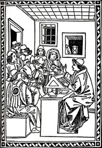 Master with his Students. Christoforo Landino