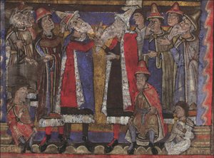 Matthew and the representatives of the twelve tribes of Israel Gospels, formerly Dresden Ms. A 94 by Unbekannt