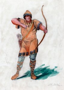 Medieval man with a bow by Unbekannt