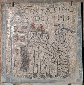 Medieval mosaic of the sack of Constantinople, 5th century by Unbekannt
