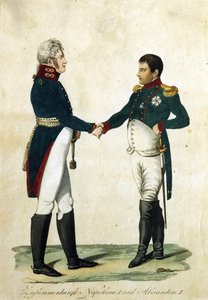 Meeting of Napoleon and Alexander I, 1808 by Unbekannt