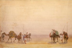 Men with Camels and Horses, Part of the London to Hong Kong Panorama