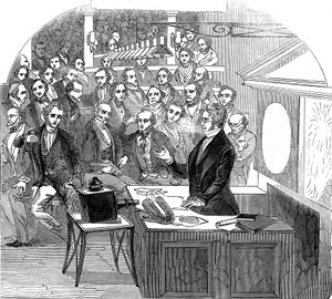 Michael Faraday Lecturing on Electricity and Magnetism, Royal Institution, London