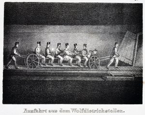Salt Mine: Transport in the Wolfdietrich Tunnel, Durrnberg, Austria by Unbekannt