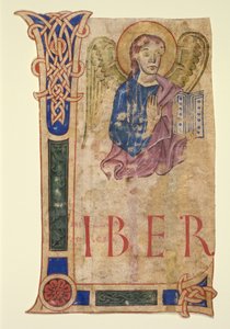 Miniature Excised from a Gospel Book: The Symbol of St. Matthew recto and Canon Tables verso by Unbekannt