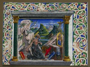 St. Jerome in the Wilderness (Miniature Excised from a Manuscript) by Unbekannt