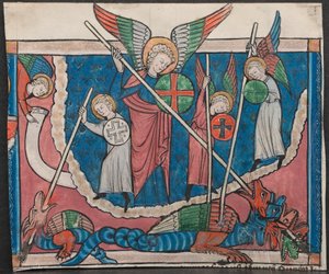 Miniature from a Manuscript of the Apocalypse: The War in Heaven