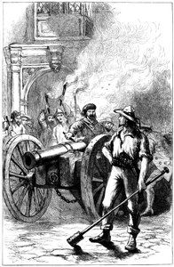Mob Firing Cannon Before the Courthouse Where Alexander McLeod Was Imprisoned, 1840