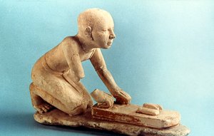 Model of a baker kneading dough and forming loaves, Ancient Egyptian by Unbekannt