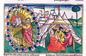 Moses Receiving the Ten Commandments by Unbekannt
