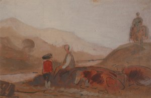 Mountainous Landscape with Figures by a Lake, 1825-1830