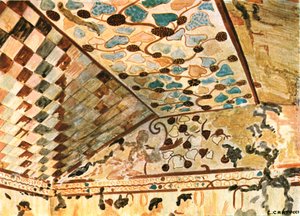 Mural Painting in the Tomb with the Banquet, Tomba del Triclinio, Tarquinia, Italy, 1928