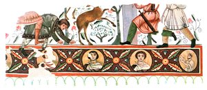 Mural paintings in the ruins of the Monastery of St Apollo at Bawit, Egypt by Unbekannt