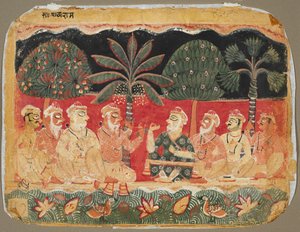 Nanda and the Elders, Page from a Bhagavata Purana, c. 1525 by Unbekannt