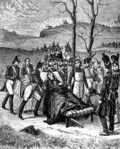 Napoleon ran towards Duroc, who still lived, 1813