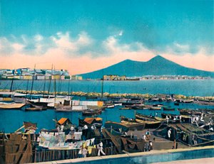 Naples - Mergellina with Vesuvius, c1900 by Unbekannt