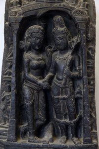 National Museum of India, Delhi. Wedding of Shiva and Parvati. Pala