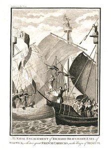 Naval Engagement Against Two Great French Carricks by Richard Beauchamp, Earl of Warwick by Unbekannt