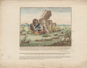 Naval battle between the Russian and Ottoman fleet in the Black Sea on June 28 and 29, 1788 by Unbekannt