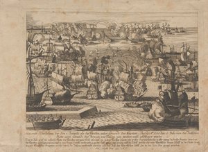 Naval battle between the Russian and Ottoman fleet on July 13, 1788 by Unbekannt