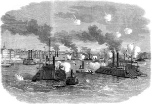 Naval Battle on the Mississippi, Memphis, Tennessee, American Civil War, July 1862