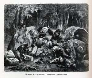 Nobles Plundering Traveling Merchants, 1882 by Unbekannt