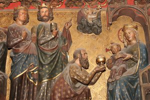 Notre Dame de Paris Cathedral Sculpture: Epiphany, Paris, France