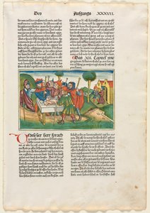 Offering of the Paschal Lamb from the German Bible Published by Anton Koberger, Nürnberg, 1483 by Unbekannt