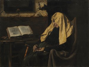 Old Woman Asleep by Unbekannt