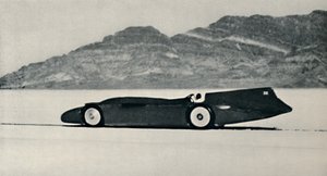 Over 300 miles an hour on the Salt Flats, Bonneville, Utah