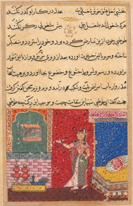 Page from Tales of a Parrot Tuti-nama: Fifteenth night: The parrot addresses Khujasta, 1558-156 by Unbekannt