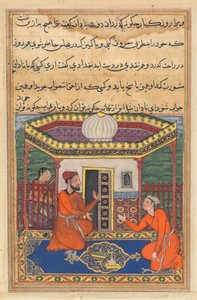 Page from Tales of a Parrot Tuti-nama: Forty-eighth Night: The Young Man of Baghdad