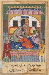 Page from Tales of a Parrot Tuti-nama: Forty-Second Night: Repenting His Conduct, c. 1560 by Unbekannt