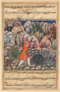Page from Tales of a Parrot Tuti-nama: Forty-seventh Night: The Fourth Man Digs, c. 1560 by Unbekannt