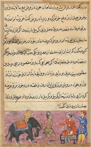 Page from Tales of a Parrot (Tuti-nama): Seventh Night: The Darwish Brings in as Dowry, c1560 by Unbekannt