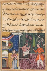 Page from Tales of a Parrot Tuti-nama: Thirty-fifth night: The Brahman gives...