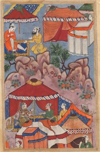 Page from Tales of a Parrot Tuti-nama: Twenty-fourth Night: Bashir Confides His Love by Unbekannt