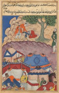 Page from Tales of a Parrot Tuti-nama: Twenty-fourth Night: Habbaza Meets Bashir