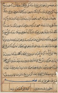 Page from Tales of a Parrot Tuti-nama: text page, c. 1560 by Unbekannt