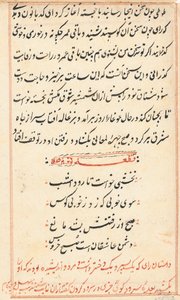Page from Tales of a Parrot Tuti-nama: text page, c. 1560 by Unbekannt